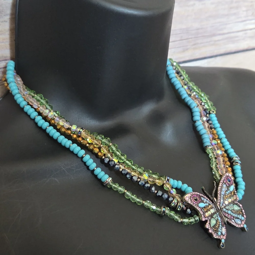 Betsey Johnson Colorful Butterfly Necklace NWT - Picture 13 of 15